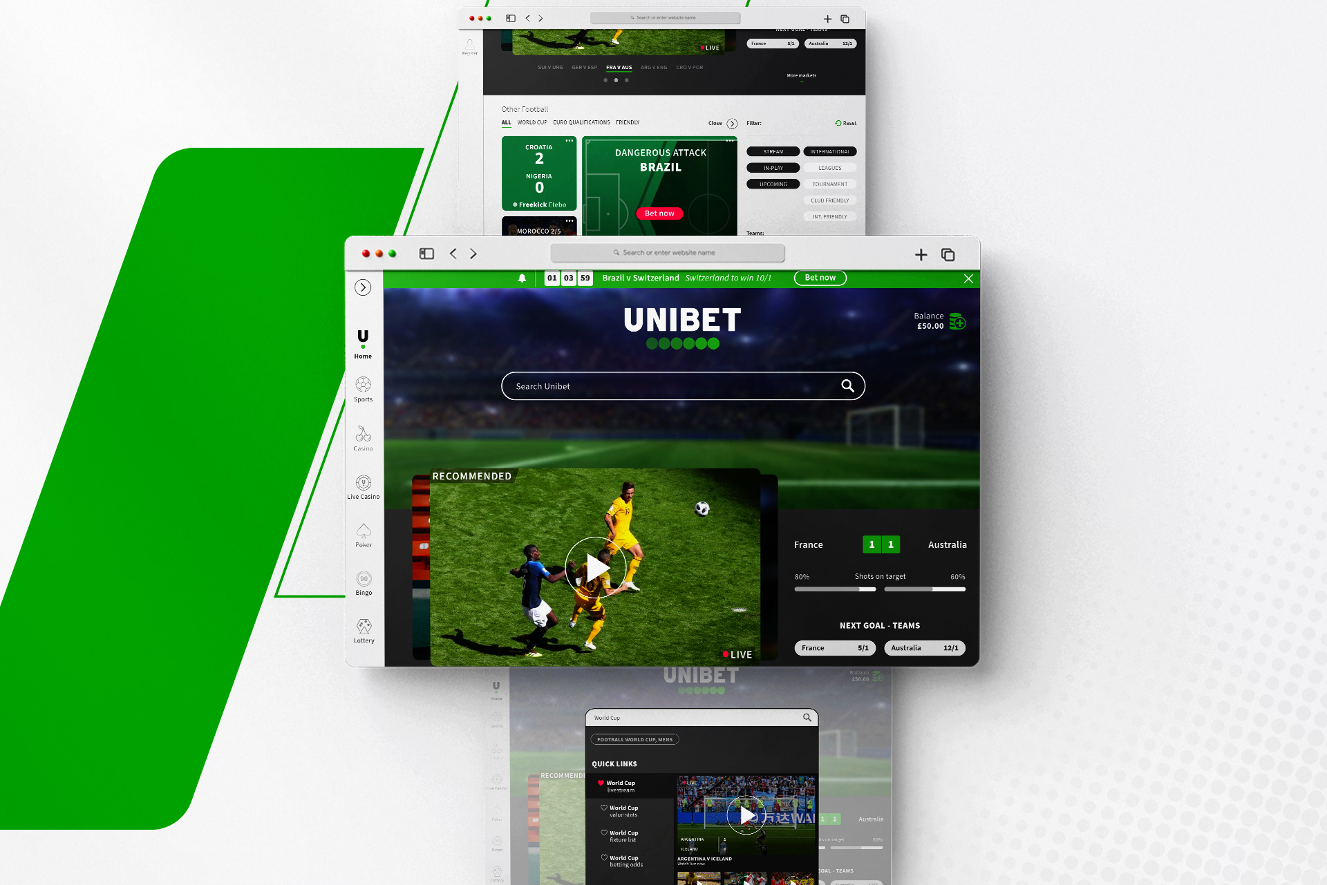 Unibet Website visual